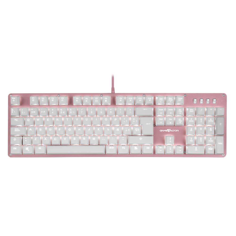 Teclado Mecánico Game Factor KBG400-PK-RD - Switch Red, USB, Rosa y Rojo Teclado Mecánico Game Factor KBG400-PK-RD - Switch Red, USB, Rosa y Rojo